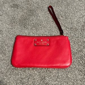 Kate spade wristlet, like new, red